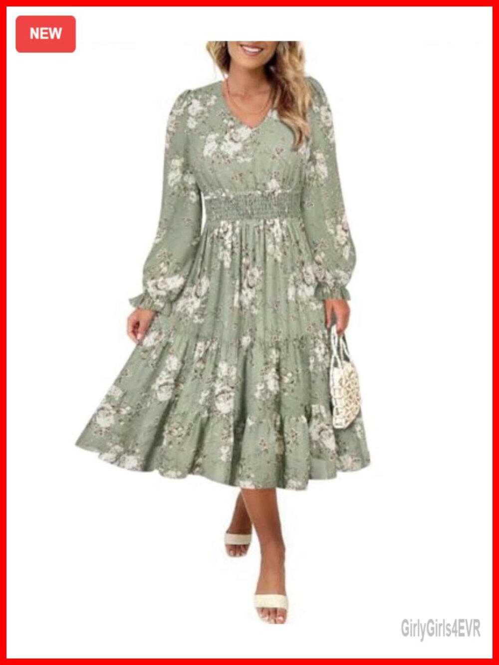 Plus Size Maxi Boho Dress Long Sleeve V Neck Flowy Empire Waist Wedding Guest